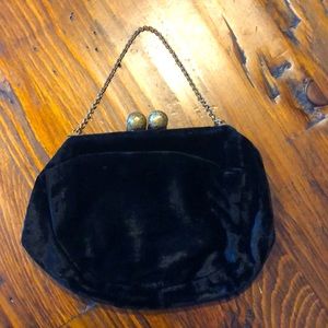 Vintage black velvet purse